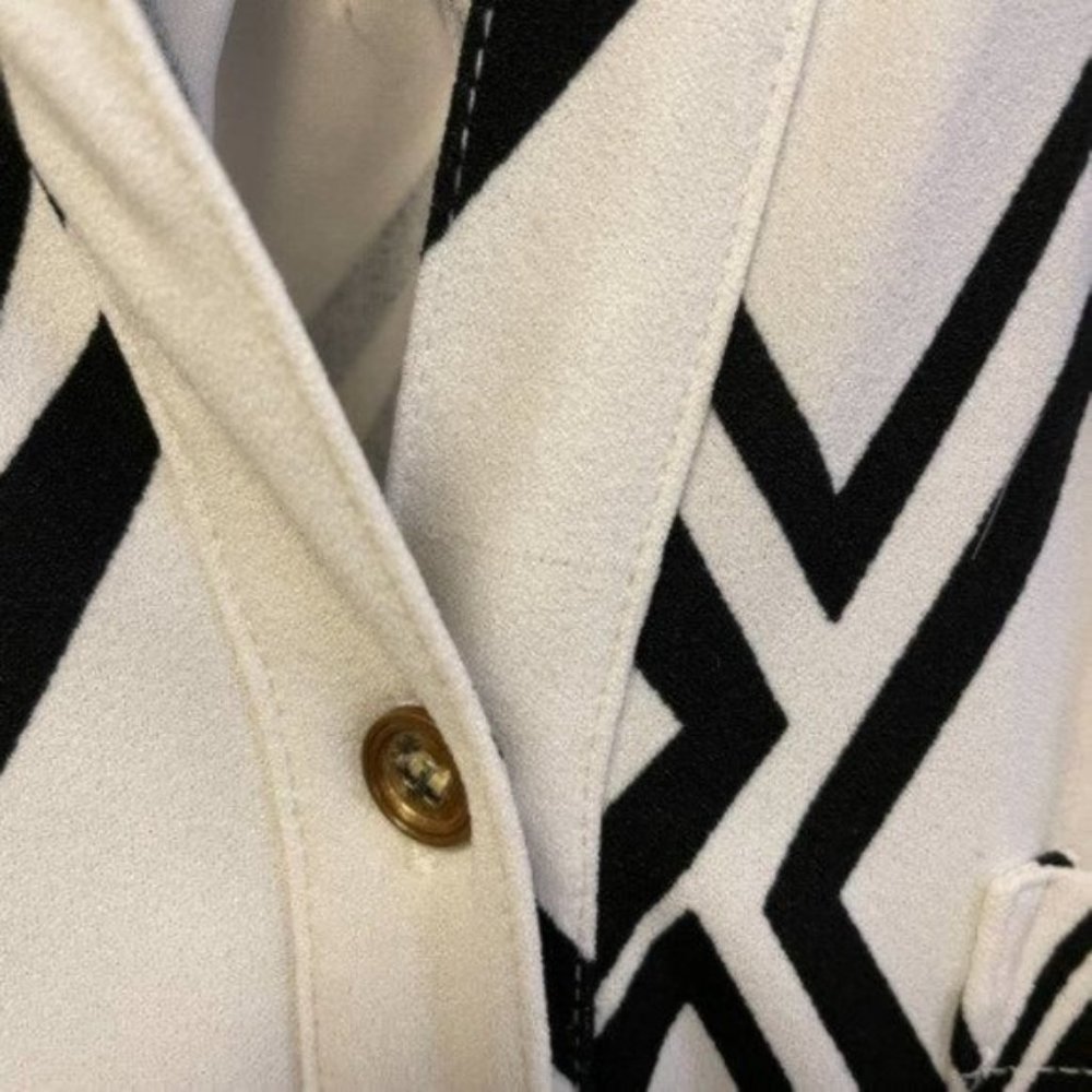 PRICE FIRM Vintage Black White Printed Jumpsuit | Size S/M - Picture 7 of 14